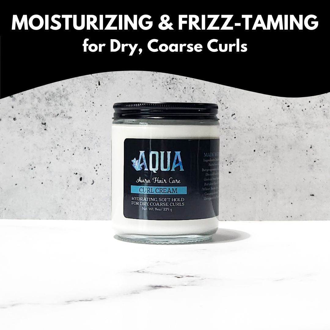 Aqua Aura Curl Cream | Dry, Coarse Curls & Waves | Moisturizing, Frizz-Taming