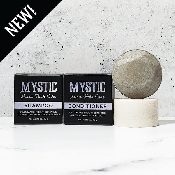 Mystic Aura Shampoo & Conditioner Set | Dry, Fine Curls & Waves | Fragrance-Free, Hydrating, Thickening, Curl Enhancing