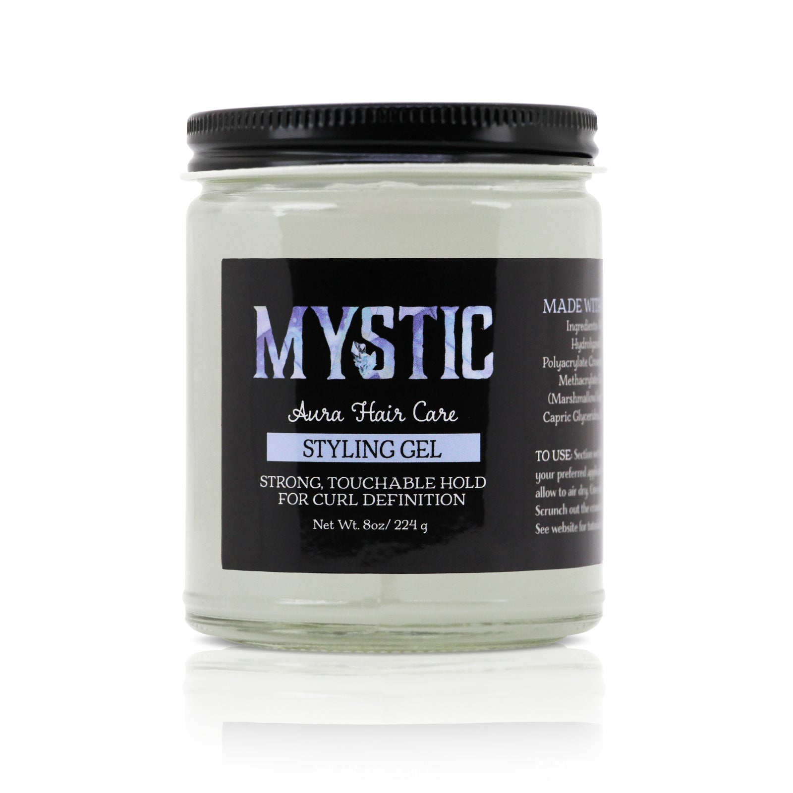 Mystic Aura Strong Hold Styling Gel | All Types of Curls | Definition, Frizz-Control, Long-Lasting Touchable Curls