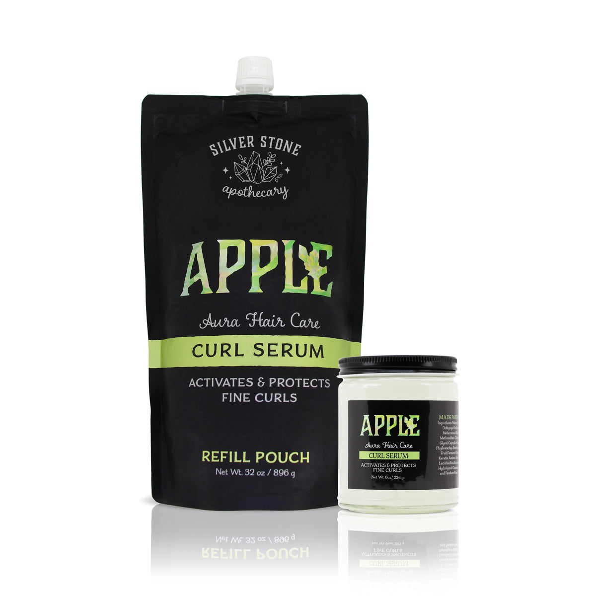 Apple Aura Curl Serum Refill Pouch | Fine Curls &amp; Waves | Lightweight Hydration, Curl Activation
