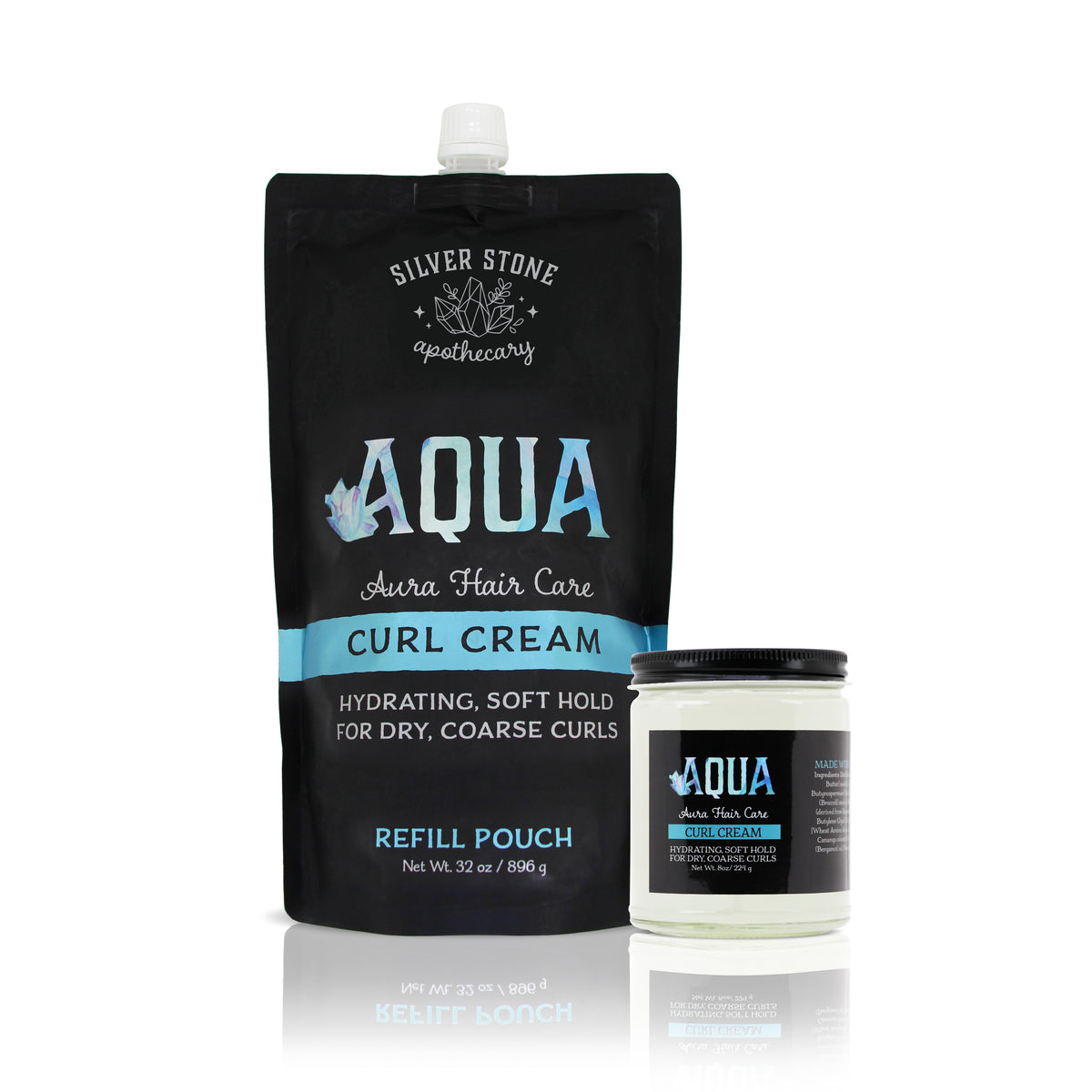 Aqua Aura Curl Cream Refill Pouch | Dry, Coarse Curls &amp; Waves | Deep Hydration, Frizz Control, Soft Hold