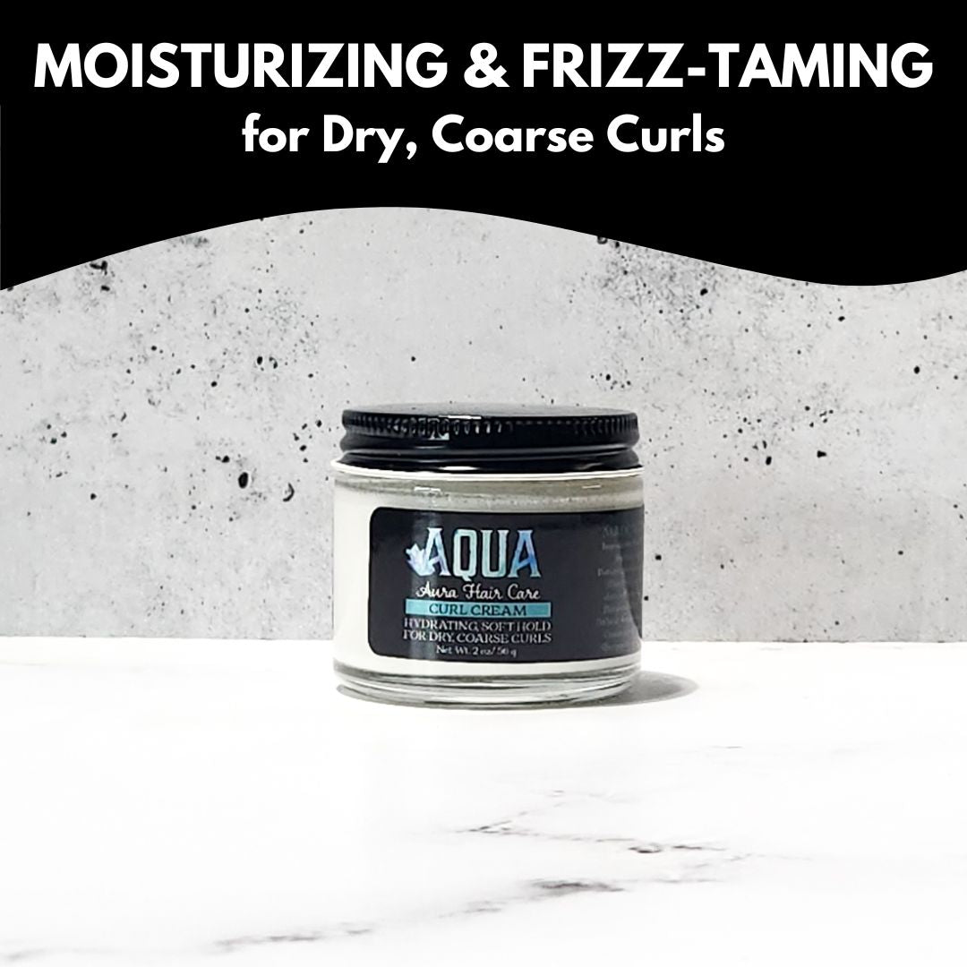Aqua Aura Curl Cream Travel Size | Dry, Coarse Curls & Waves | Moisturizing, Frizz-Taming