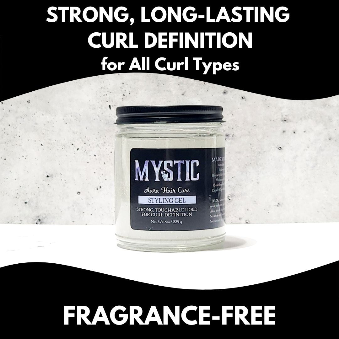 Mystic Aura Strong Hold Styling Gel | All Types of Curls | Definition, Frizz-Control, Long-Lasting Touchable Curls