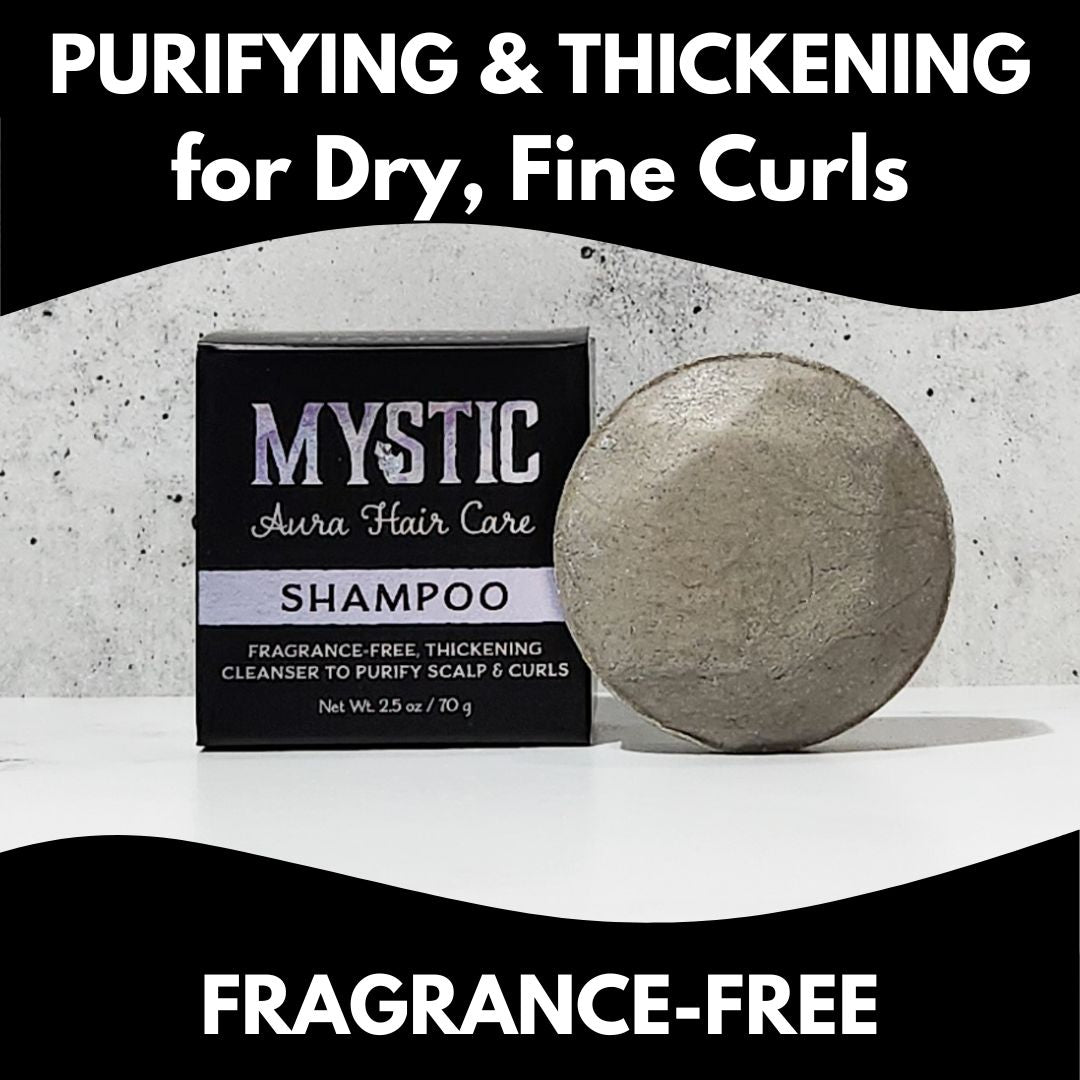 Travel Size Mystic Aura Shampoo | Build-up Prone Curls &amp; Scalp | Fragrance-Free, Scalp Purifying, Thickening