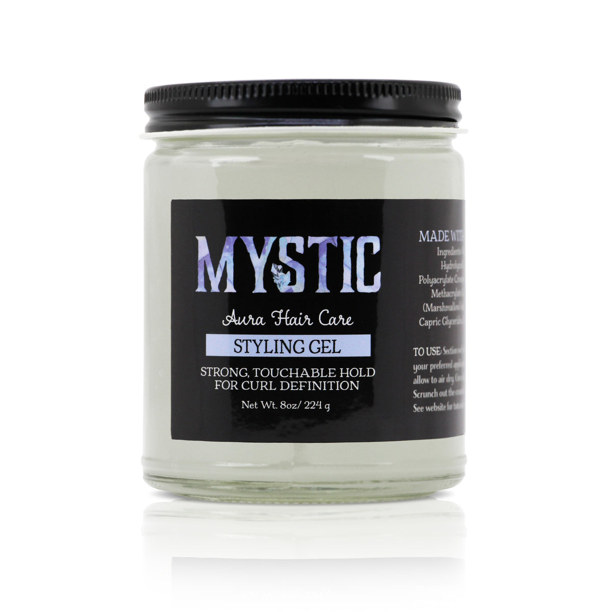 Mystic Aura Strong Hold Styling Gel | All Types of Curls | Definition, Frizz-Control, Long-Lasting Touchable Curls