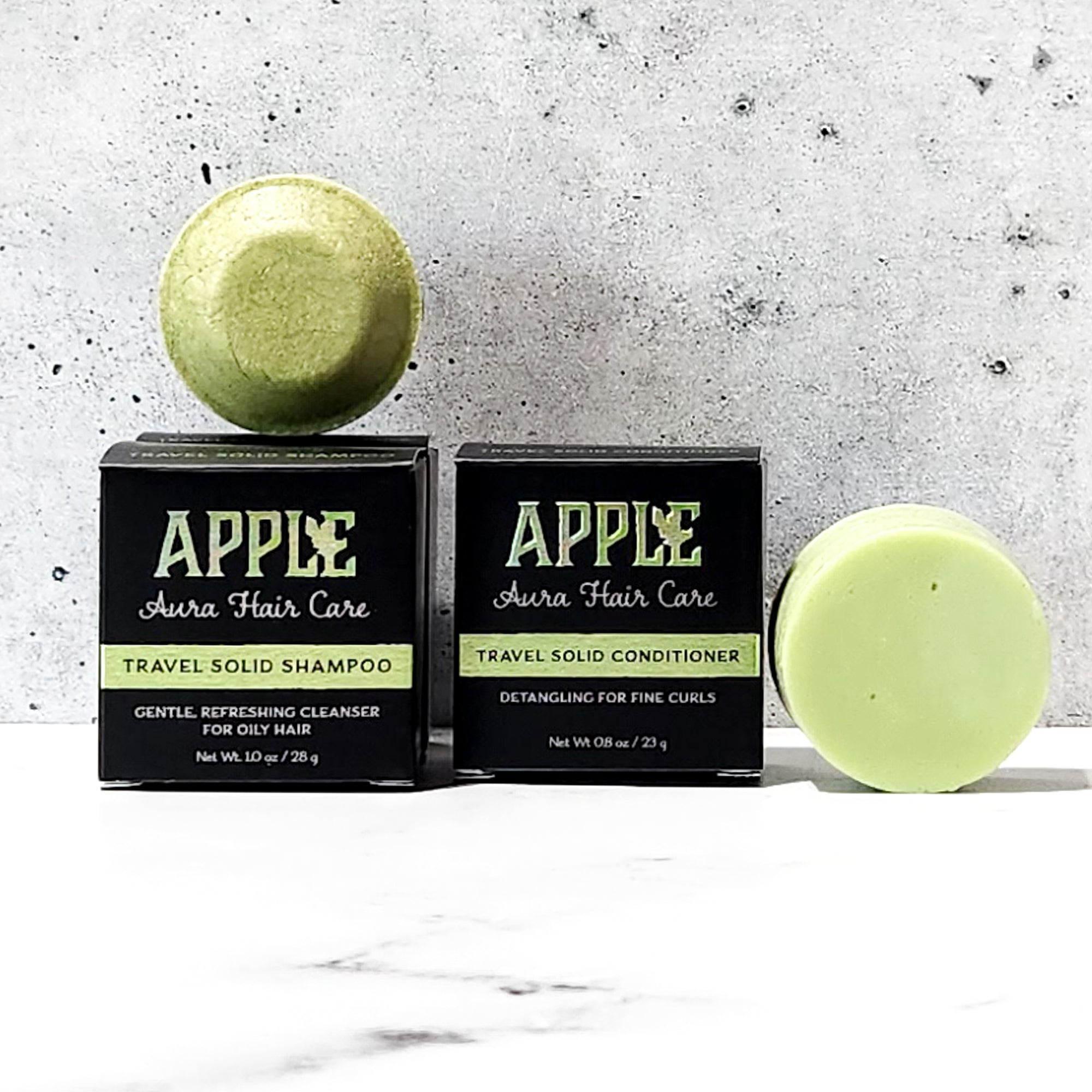 Travel Size Apple Aura Solid Shampoo and Conditioner Set