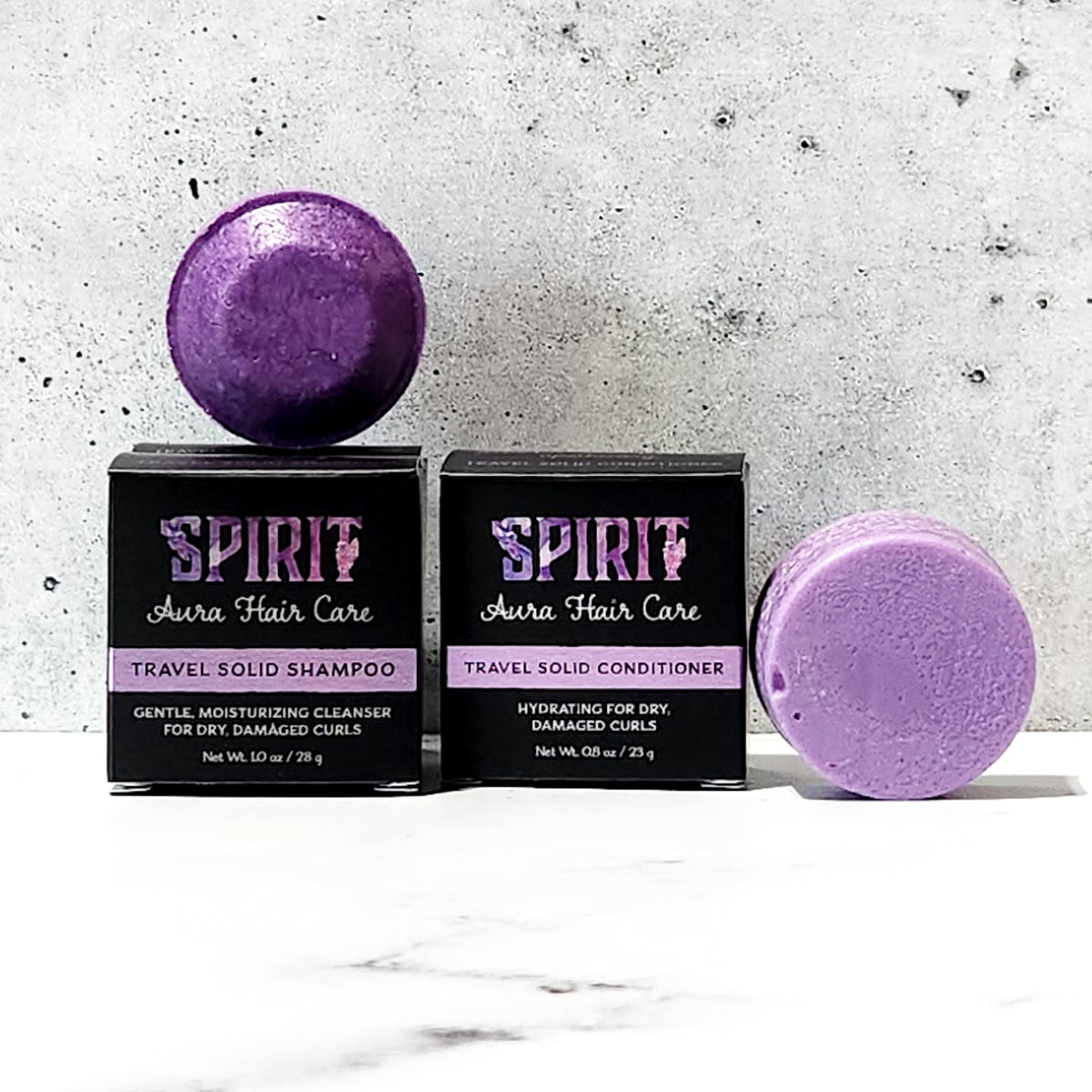 Travel Size Spirit Aura Shampoo &amp; Conditioner Set | Dry, Color-Treated Curls | Gentle, Hydrating, Replenishing, Protective