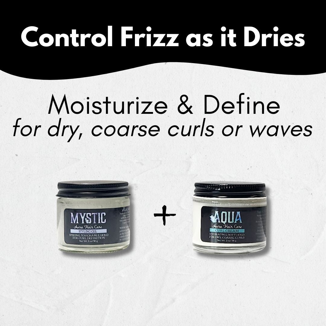Mystic Aura Gel + Aqua Aura Curl Cream Travel Set | Dry, Coarse Curls &amp; Waves | Deep Moisture, Frizz-Control, Definition