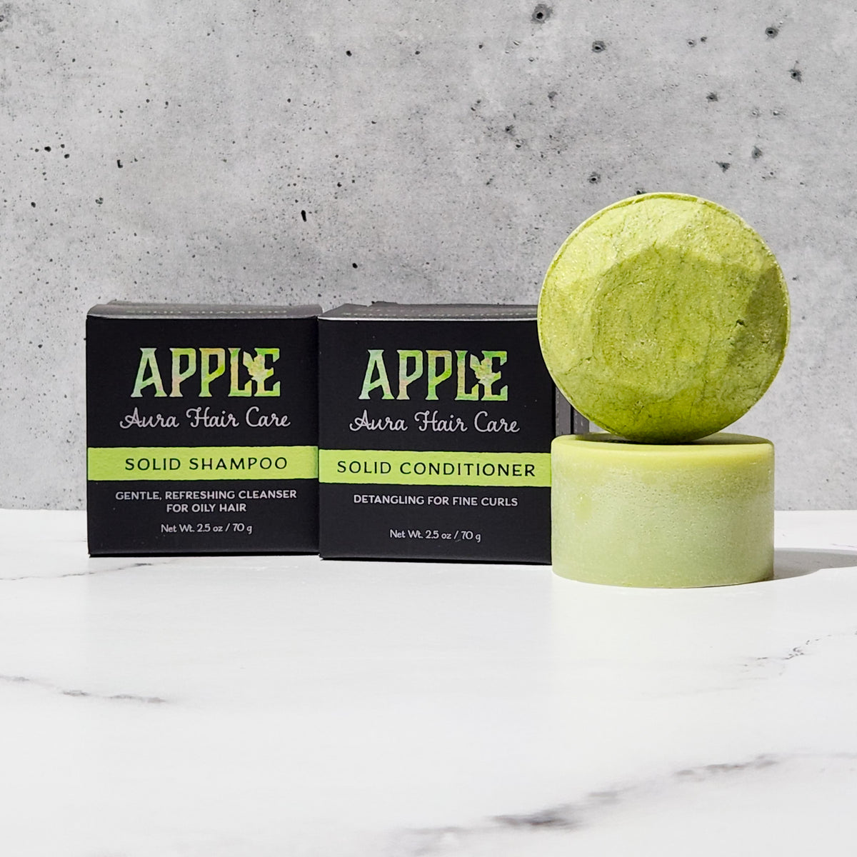 Apple Aura Shampoo & Conditioner Set |Fine Hair, Oily Scalps | Oil-Balancing, Detangling, & Replenishing