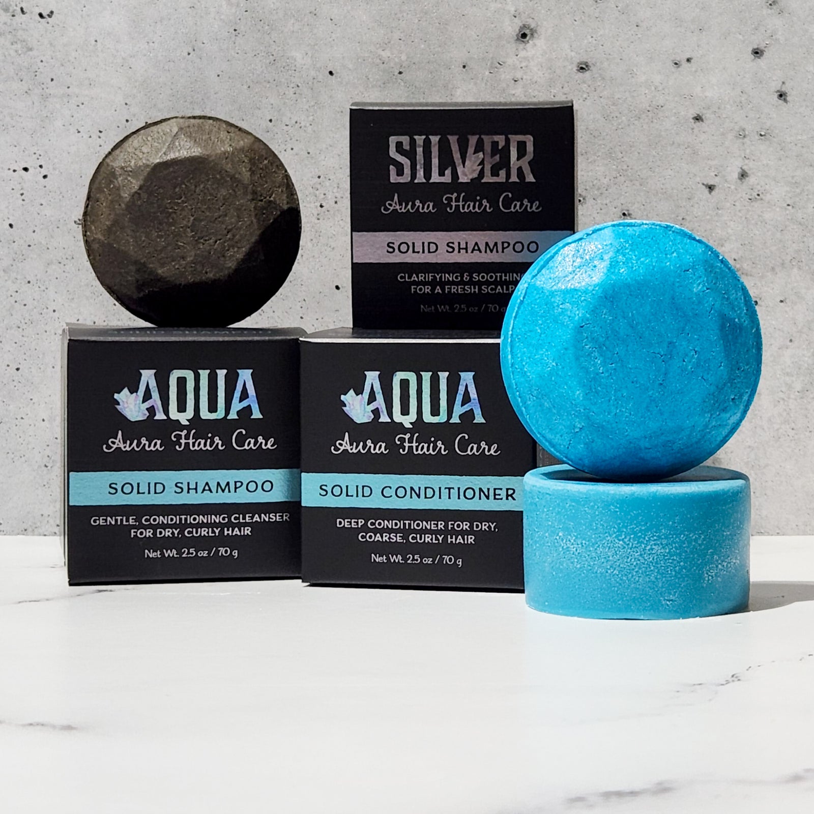 Aqua Aura Set + Silver Aura | Dry, Coarse Curls & Waves | Clarifying, Moisturizing, & Curl Enhancing