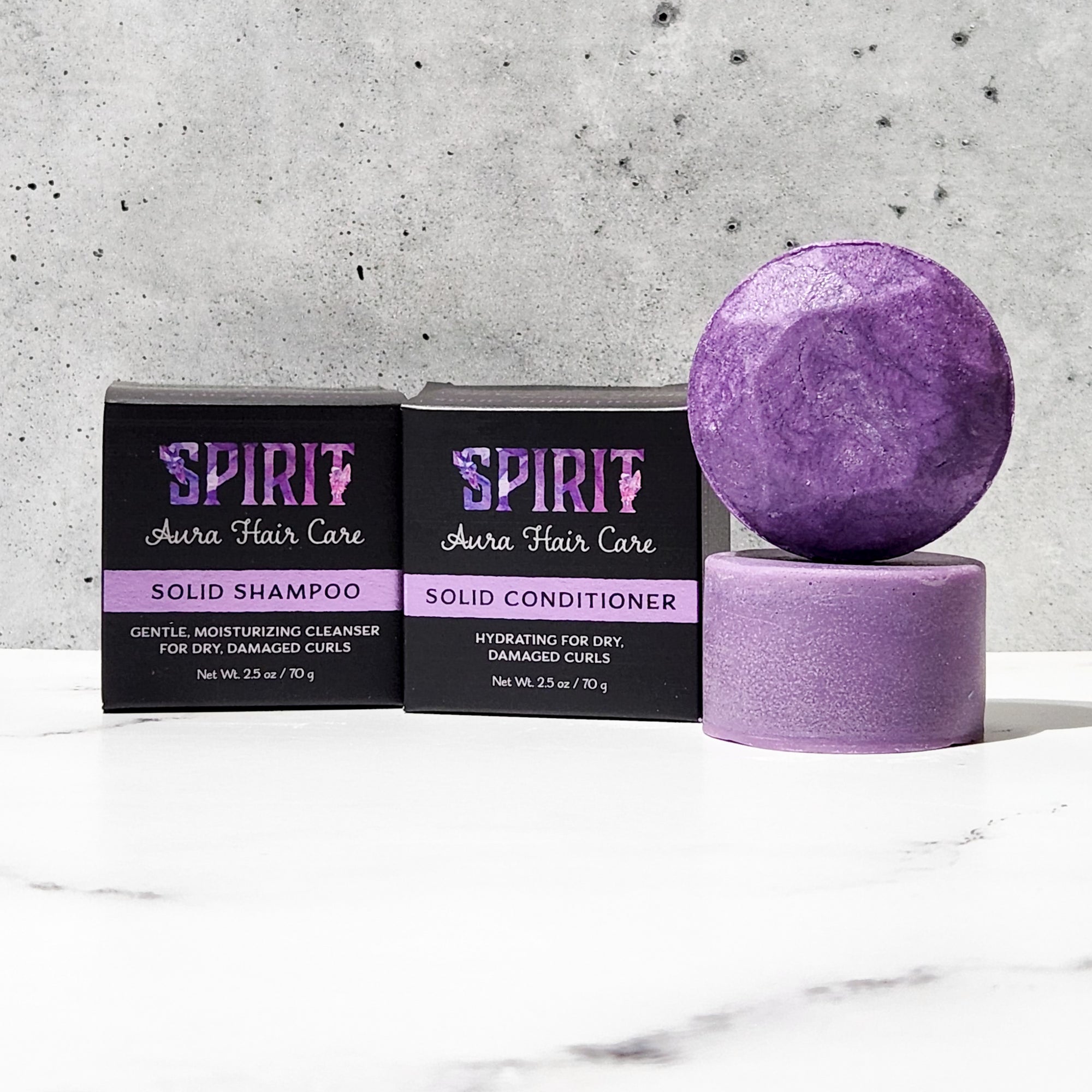 Spirit Aura Solid Shampoo and Conditioner Set for Dry, Damaged Curls